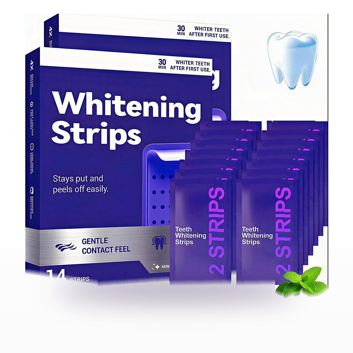 Purple Teeth Whitening Strips - floating product shot